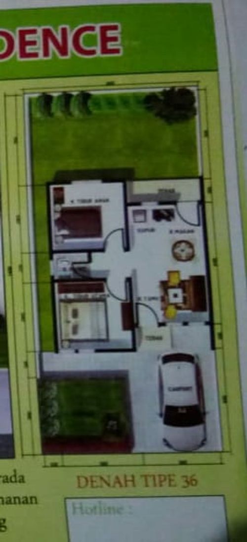 foto denah rumah tipe 36 perumahan Taman Sahaba Residence II