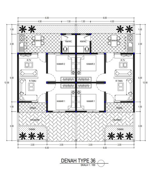 foto denah rumah tipe 36 perumahan OSWALD RESIDENCE