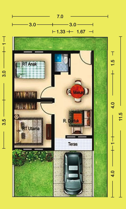 foto denah rumah tipe 36/80.5 perumahan GRIYA NAFISA 5