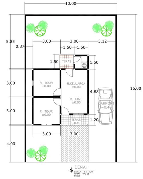 foto denah rumah tipe 36 perumahan TAMAN ASRI