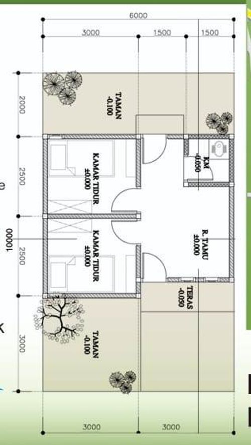 foto denah rumah tipe 30/60 perumahan Perumahan Pondok Majapahit 1
