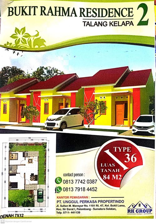 foto denah rumah tipe 36 perumahan Bukit Rahma residence 2 