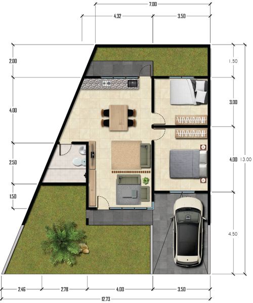 foto denah rumah tipe GN2.72/127 perumahan GREEN NATURA