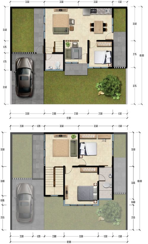 foto denah rumah tipe GN1.100/120 perumahan GREEN NATURA