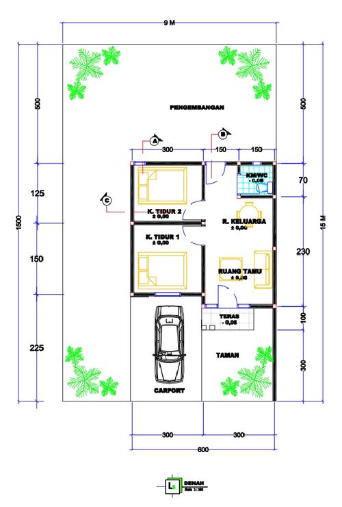 foto denah rumah tipe 36 M2 perumahan LARA REGENCY