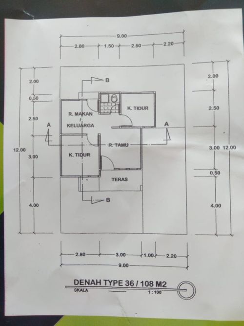 foto denah rumah tipe 36/108 perumahan MUTIARA INDAH PERMAI