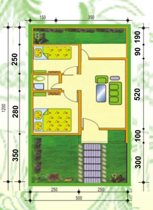 foto denah rumah tipe 36/60 perumahan TAMAN PERMATA INDAH