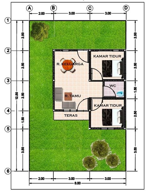 foto denah rumah tipe 36 Subsidi perumahan SURYA DAYA RESIDENCE 2