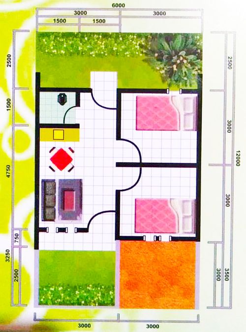 foto denah rumah tipe 36/72 perumahan PERUMAHAN GRIYA LABUAN ASRI