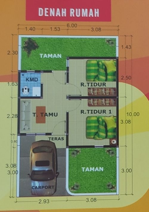 foto denah rumah tipe 30 perumahan AVARA RESIDENCE BOYOLALI