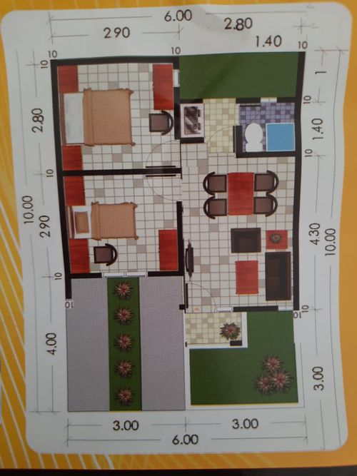 foto denah rumah tipe 36/60 perumahan RAMA SHINTA