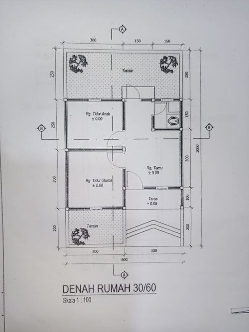 foto denah rumah tipe 30/60 perumahan Mutiara Batang
