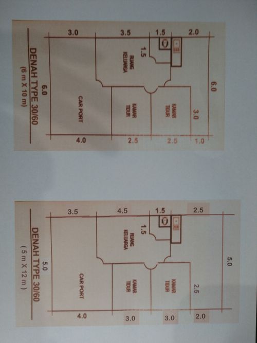 foto denah rumah tipe 30/60 perumahan Mughni Wanamekar Asri