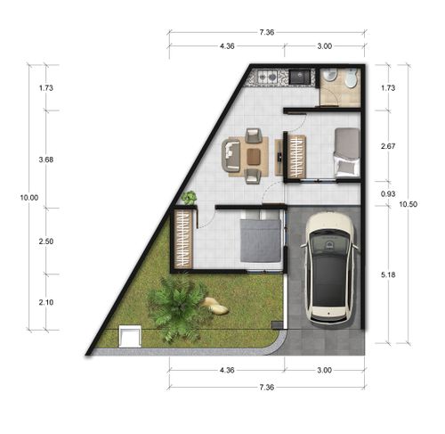 foto denah rumah tipe GN1.50/83 perumahan GREEN NATURA