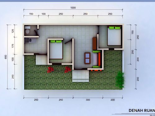 foto denah rumah tipe 36 perumahan HANANIA INDAH REGENCY