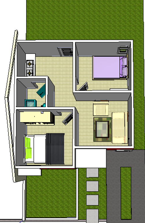 foto denah rumah tipe 36/96 perumahan Gading Residence Que