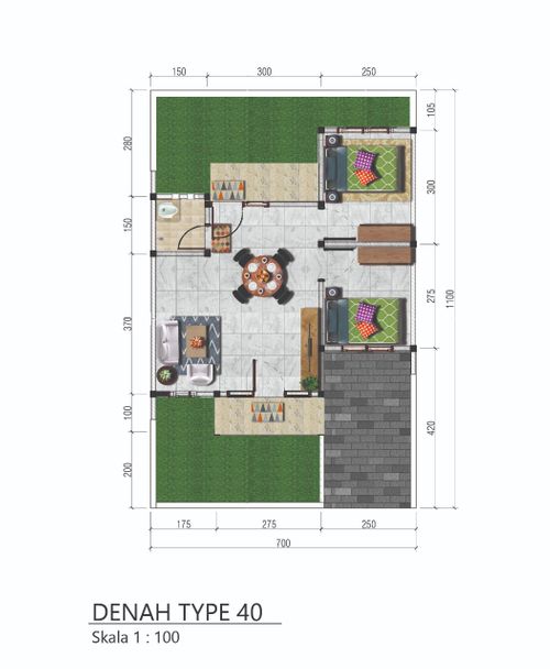 foto denah rumah tipe 40 perumahan Bumi Bhayangkara Residence