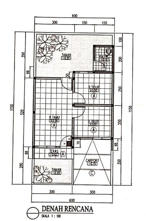 foto denah rumah tipe 36 perumahan Bumi Bhayangkara Residence