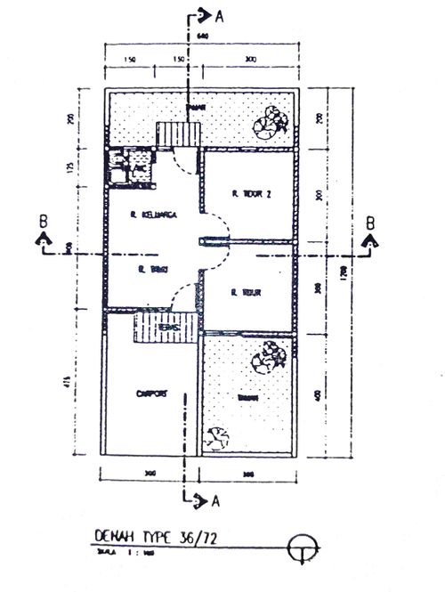 foto denah rumah tipe 36/72 perumahan PURI GITA KEPONGPONGAN