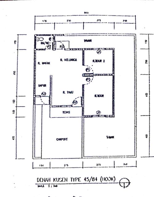 foto denah rumah tipe 45/84 perumahan PURI GITA KEPONGPONGAN