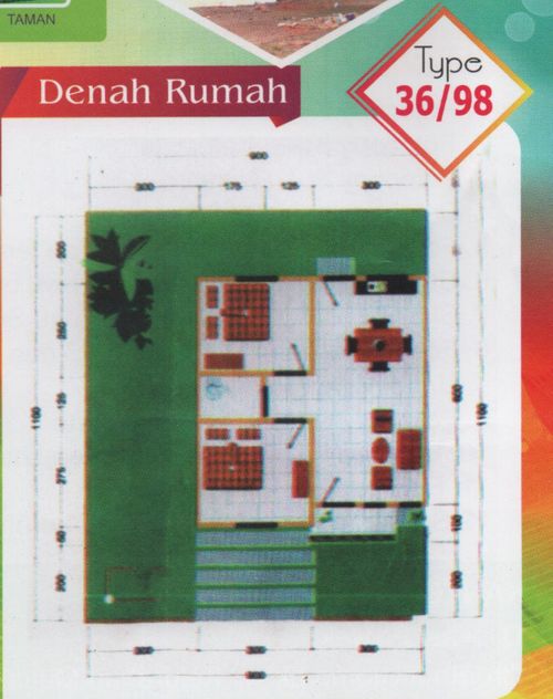 foto denah rumah tipe 36/98 perumahan PERUMAHAN DAMAI ASRI 2