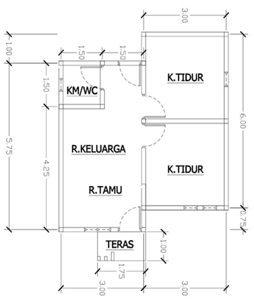 foto denah rumah tipe rumah subsidi perumahan PONDOK RABBANI 2