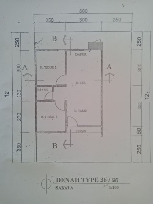 foto denah rumah tipe 36/96 perumahan Sarjana Residence