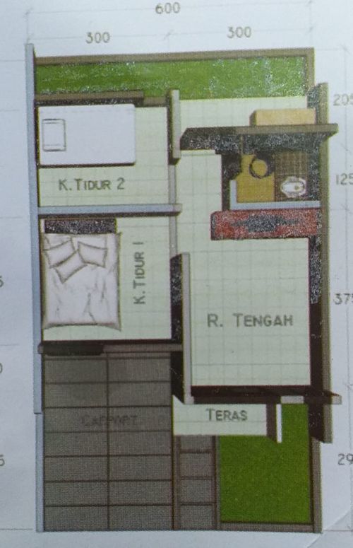 foto denah rumah tipe 30/60 perumahan BLITZ CMALAKA