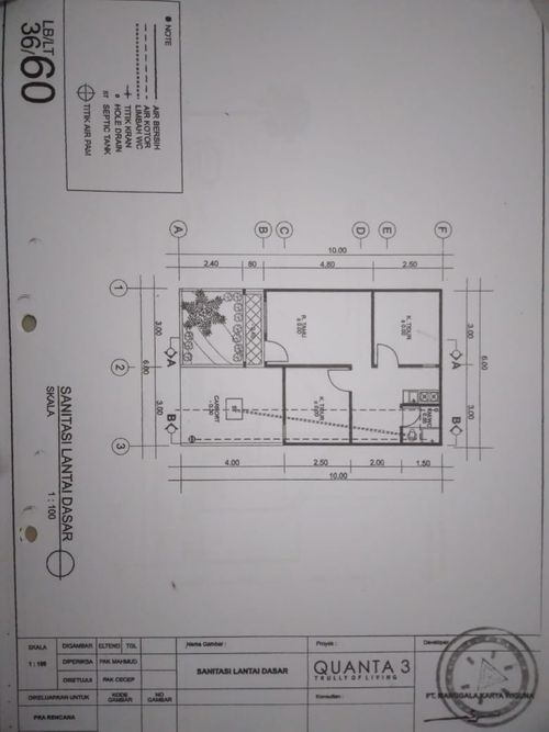 foto denah rumah tipe 36/60 perumahan Quanta 3