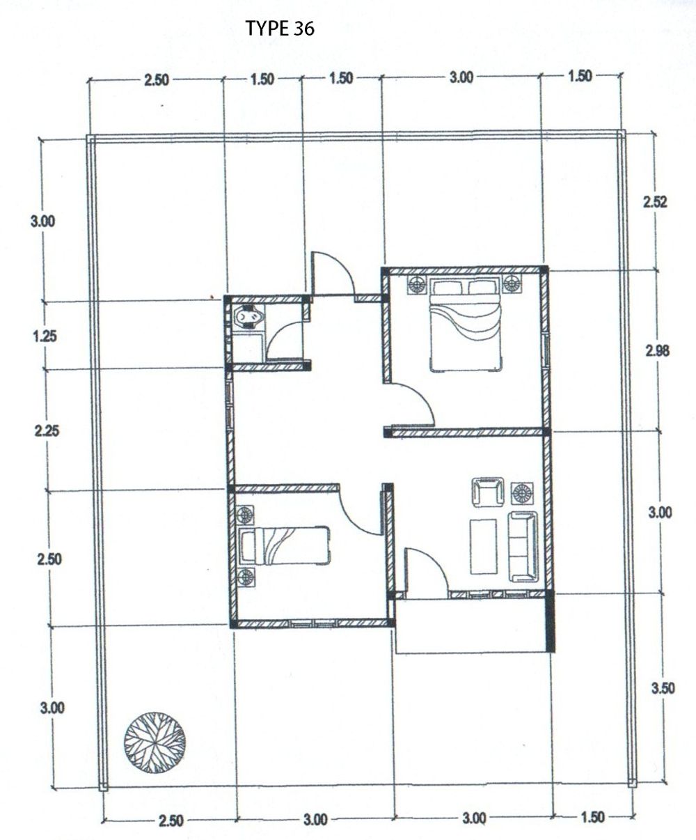 foto denah rumah tipe 36 perumahan GREEN SAMMAN