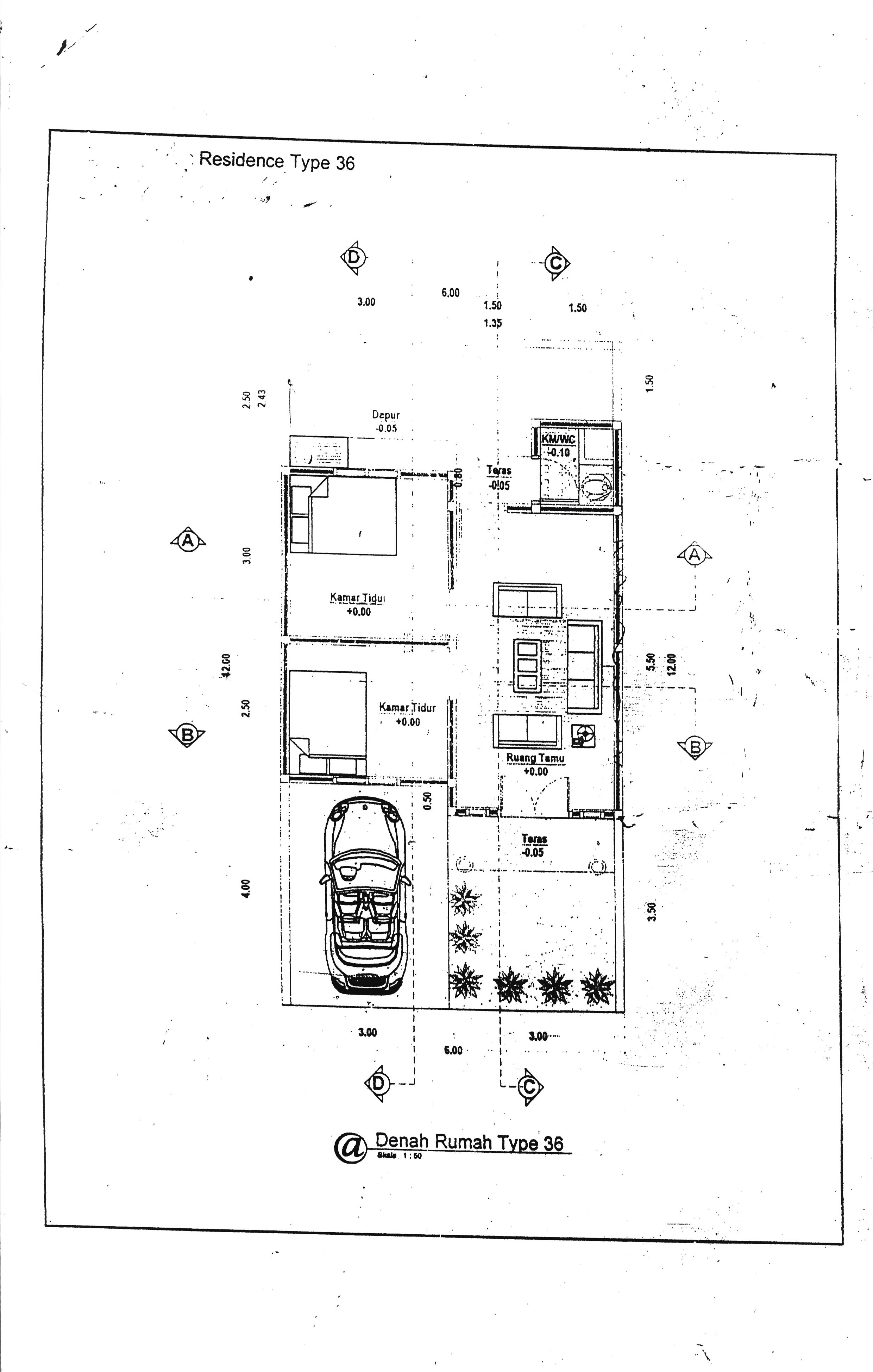 foto denah rumah tipe 36/72 perumahan BINTANG LIMA RESIDENCE