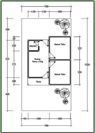 foto denah rumah tipe 36 perumahan ALSYIFA REGENCY