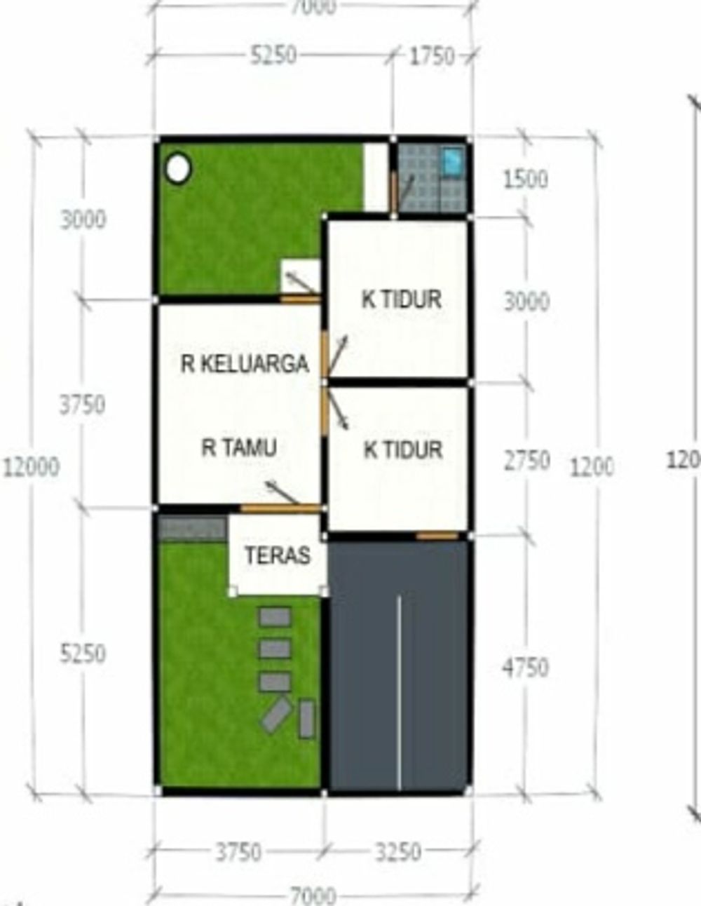 foto denah rumah tipe RS perumahan Pessona Wirolegi