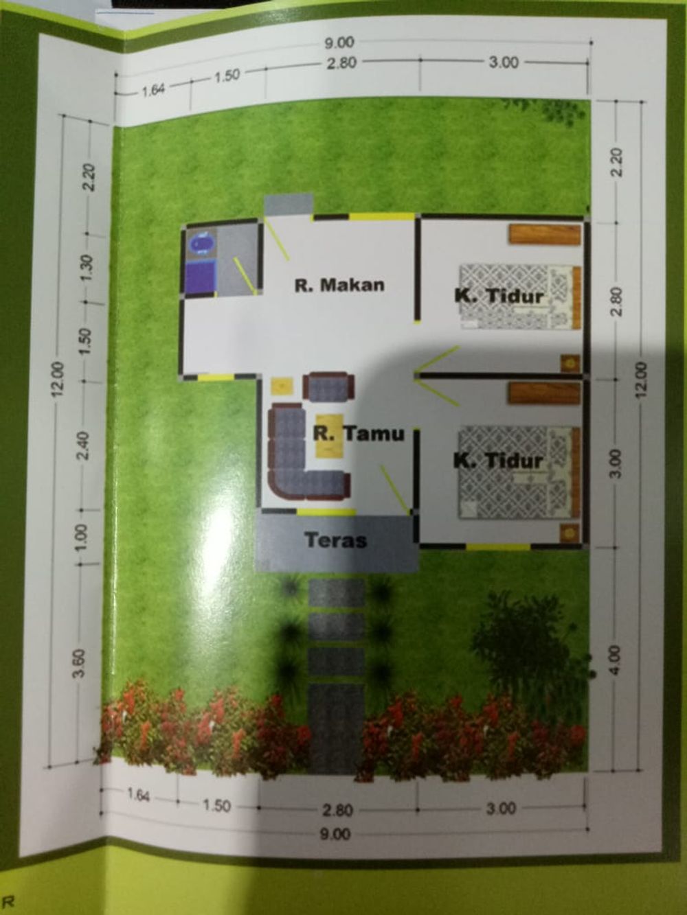 foto denah rumah tipe 36 perumahan Andika berkah residence 2