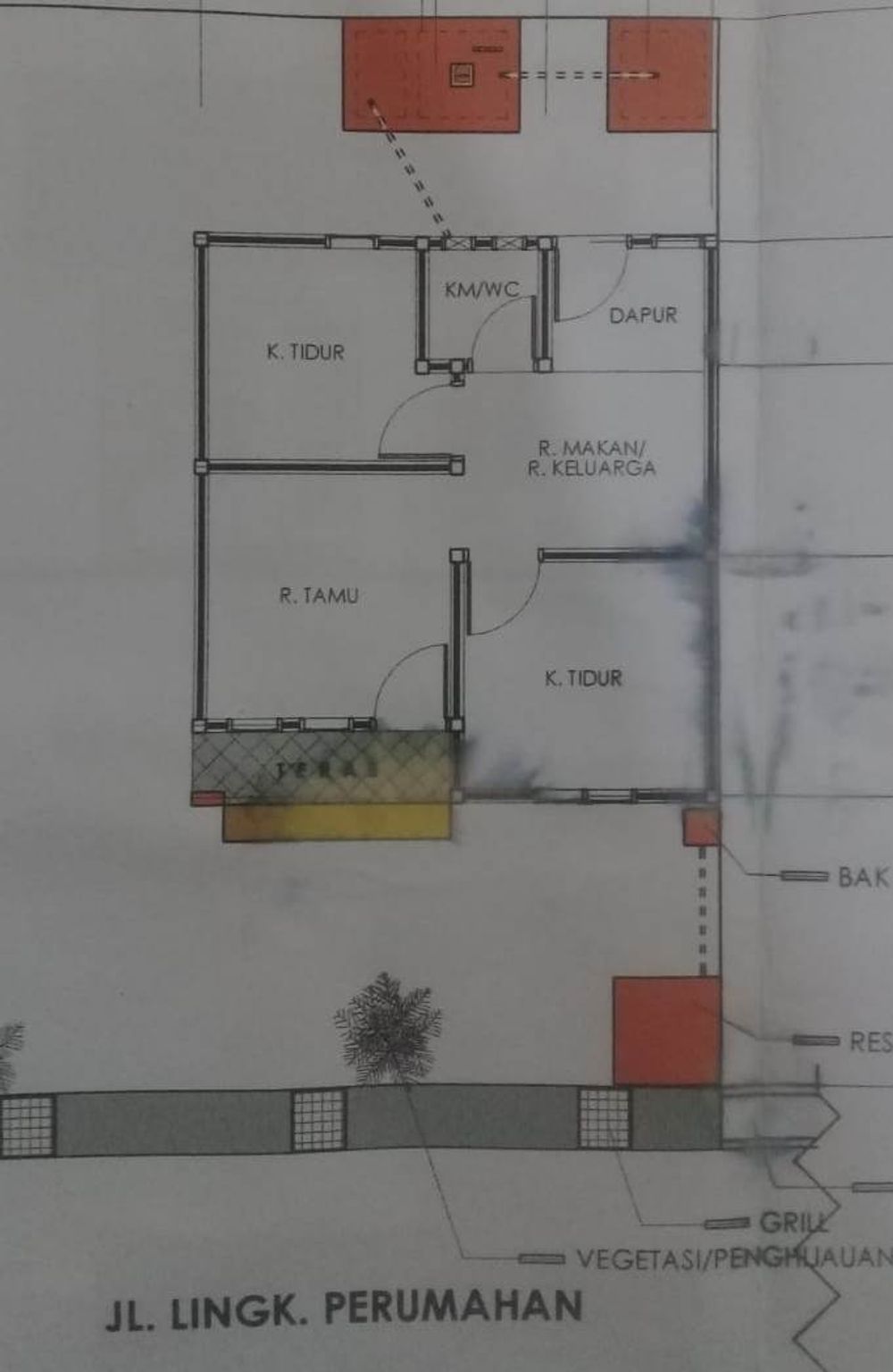 foto denah rumah tipe 36/112 perumahan BUKIT PERMATA HIJAU