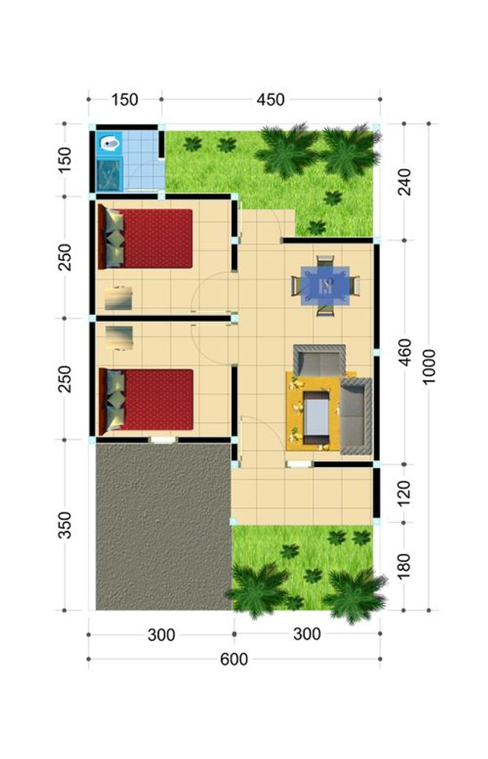 foto denah rumah tipe 32 perumahan Green Joyoboyo Regency
