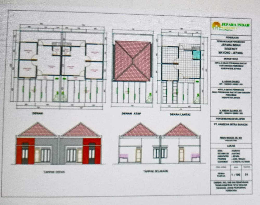 foto denah rumah tipe A1 perumahan PERUMAHAN JEPARA INDAH REGENCY