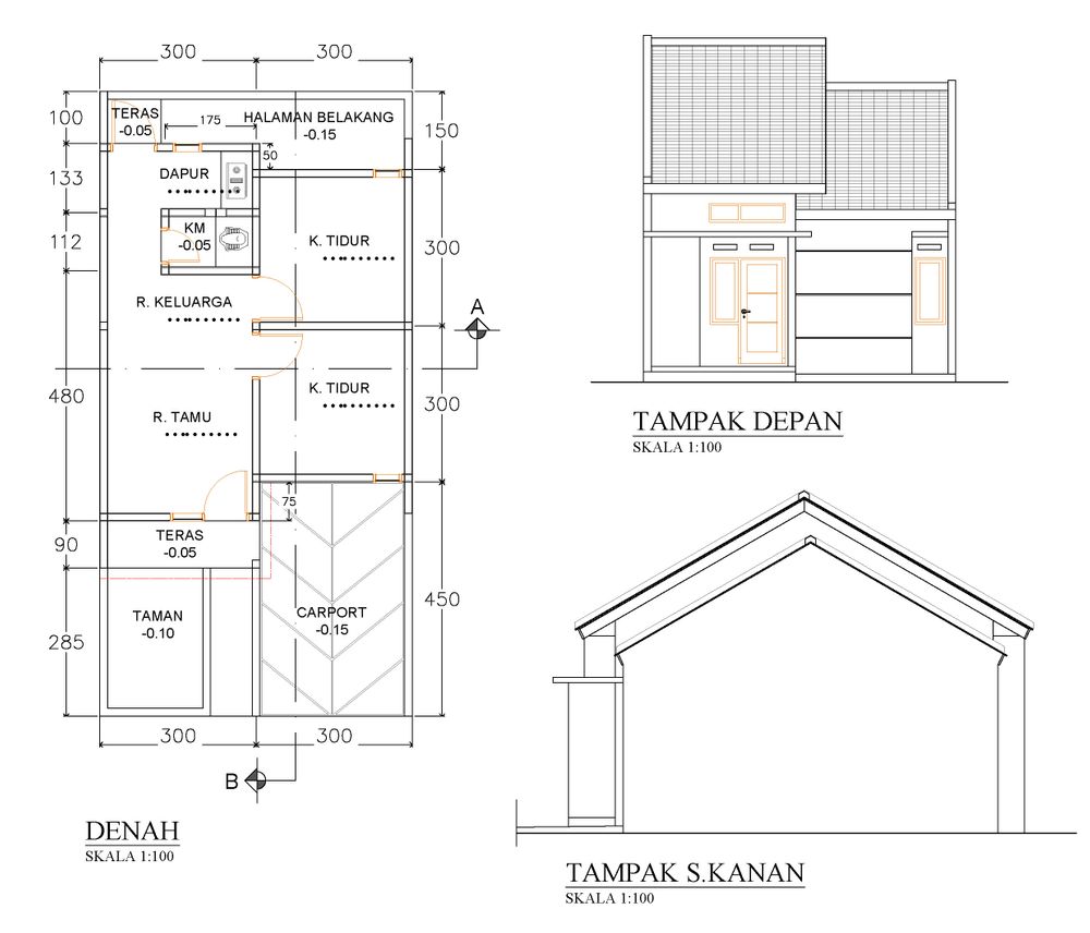 foto denah rumah tipe 40/72 perumahan Sinar Siliwangi Regency