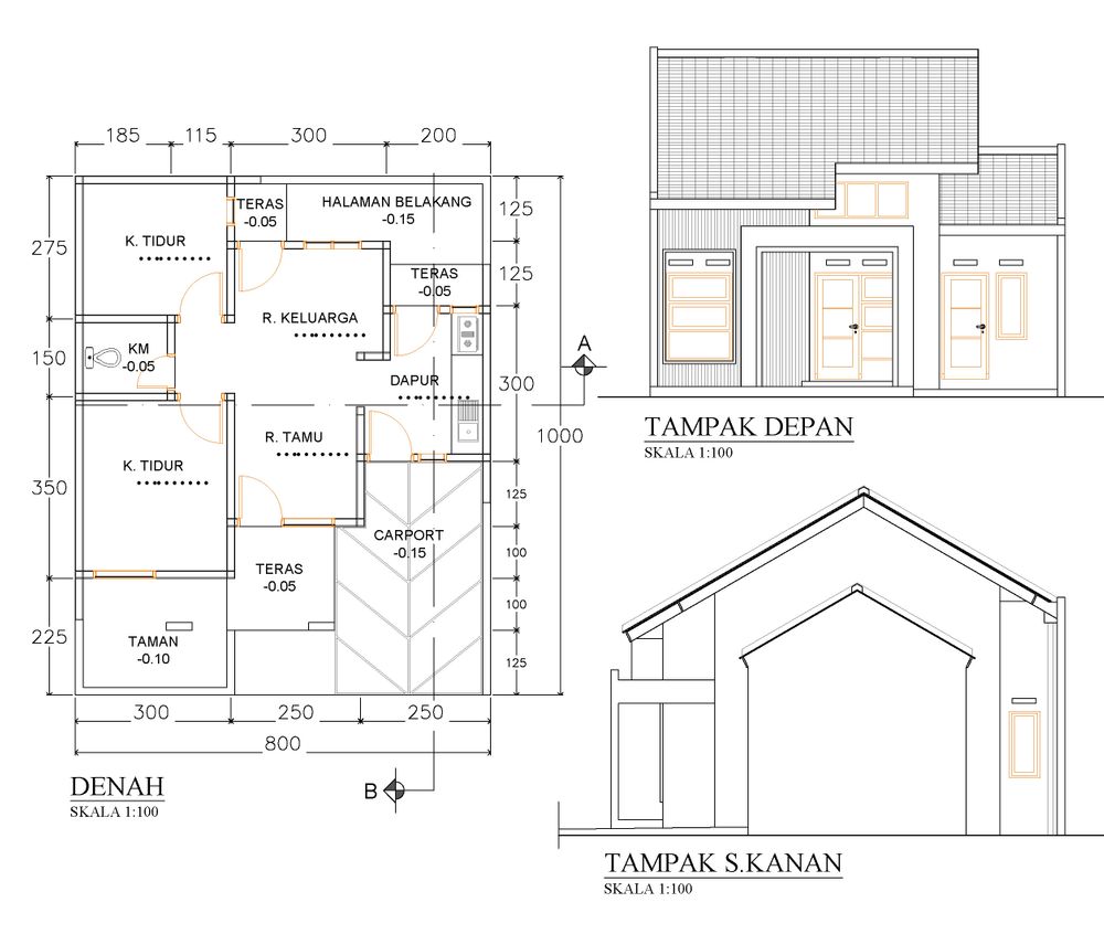 foto denah rumah tipe 45/80 perumahan Sinar Siliwangi Regency