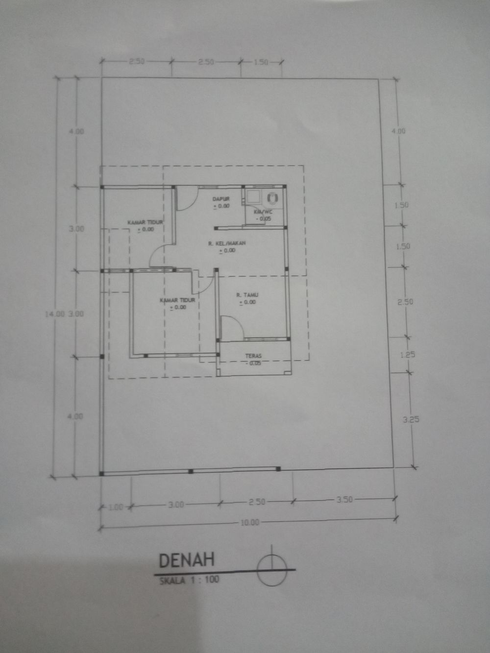 foto denah rumah tipe 36/140 perumahan GRAHA KUALU PAYUNG SEKAKI