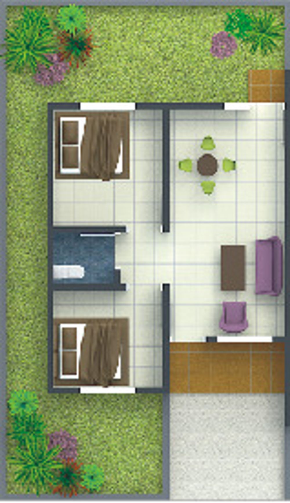 foto denah rumah tipe 36 perumahan GRANDHILL RESIDENCE 3