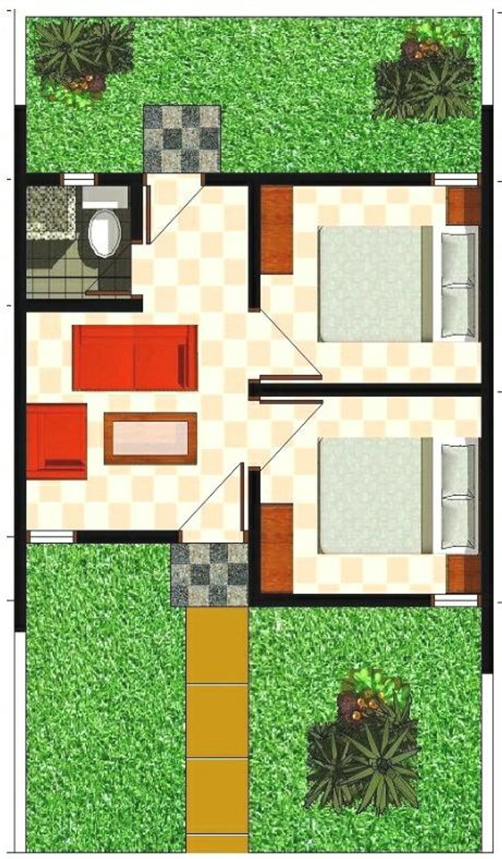 foto denah rumah tipe 29/60 perumahan Dawuan Asri Berkat Alam Residence