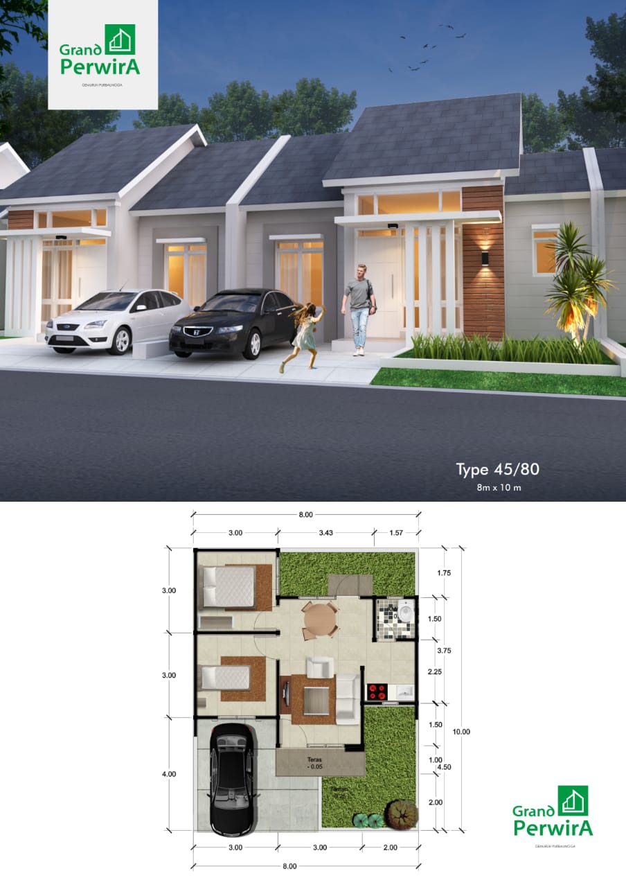 foto denah rumah tipe BLOK B KOMERSIL perumahan Grand perwira gemuruh