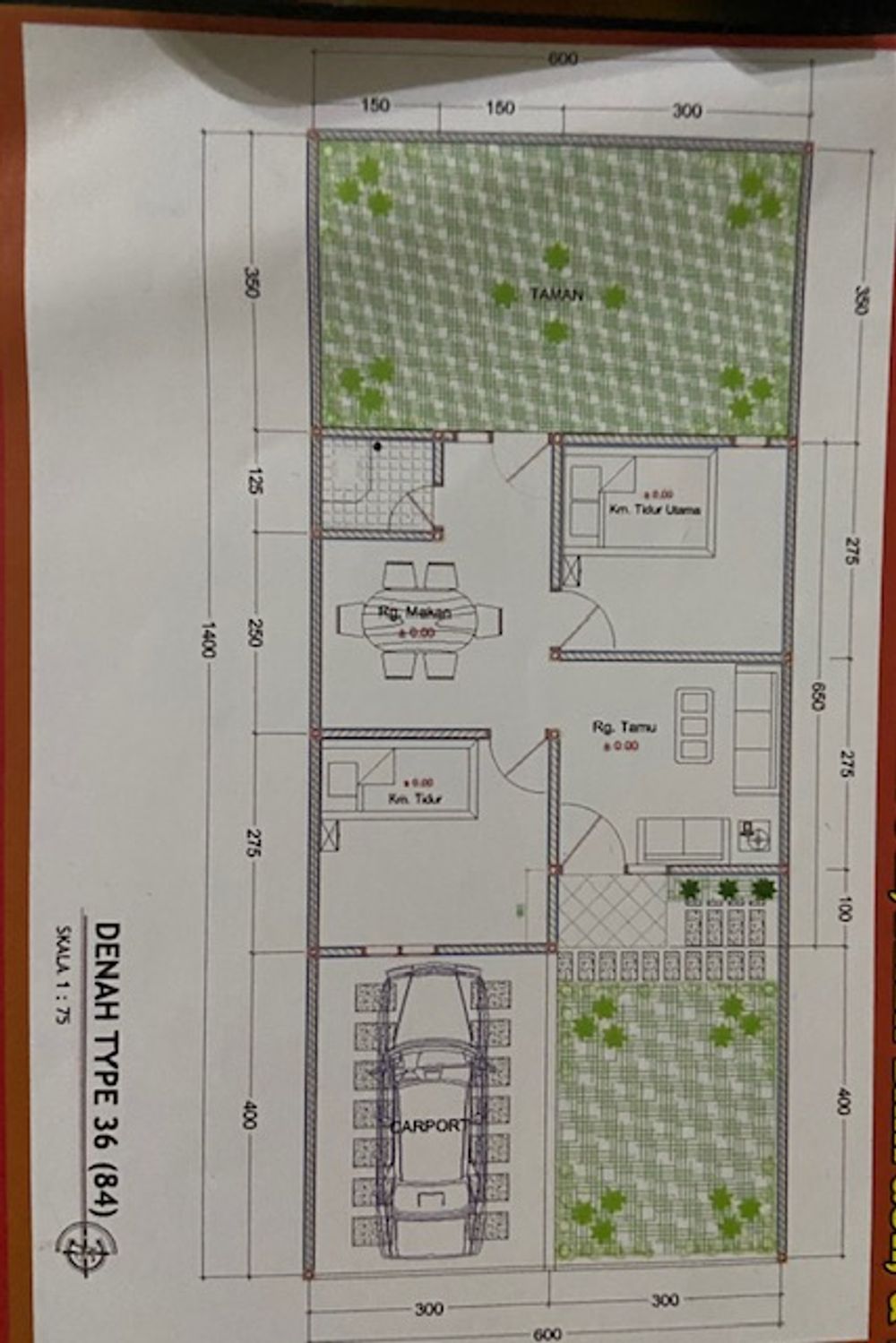 foto denah rumah tipe 36 perumahan GRIYA MEGA REZKITA