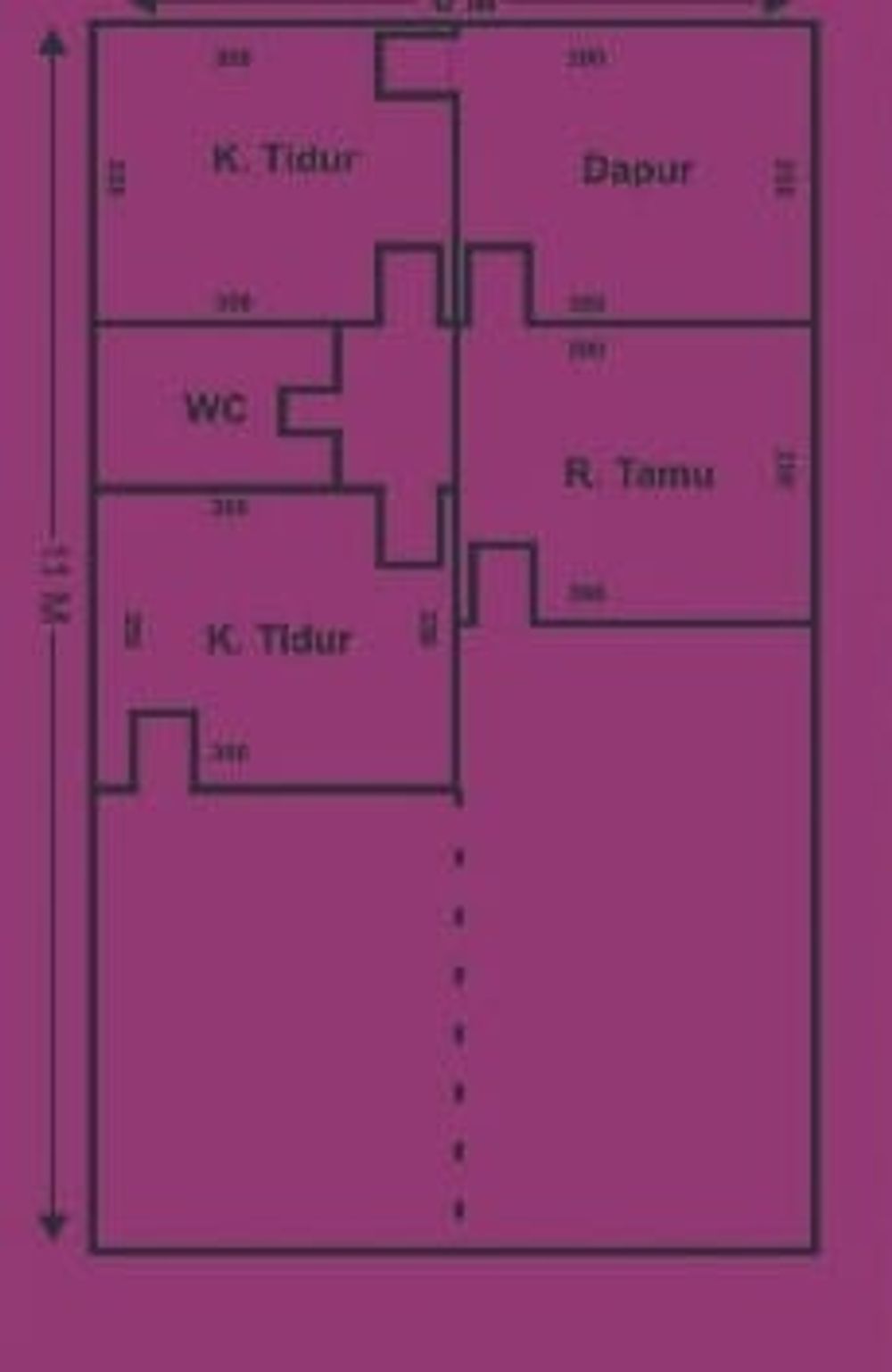 foto denah rumah tipe 36/66 perumahan Puncak Manis Gekbrong