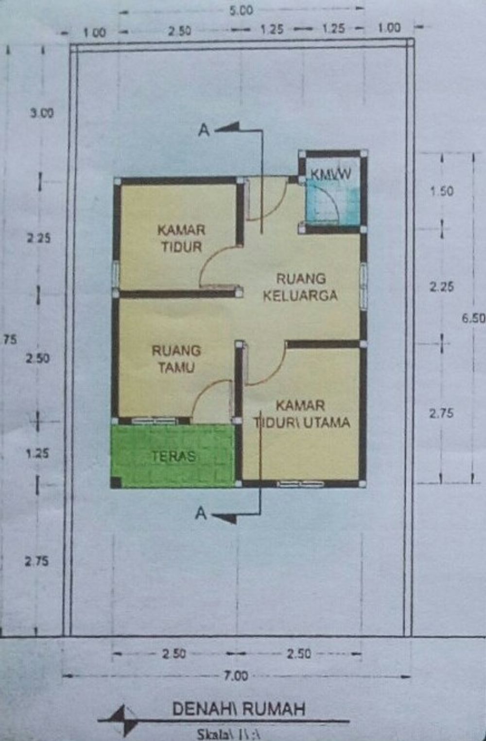 foto denah rumah tipe 32 perumahan MUTIARA INDAH LAMARU