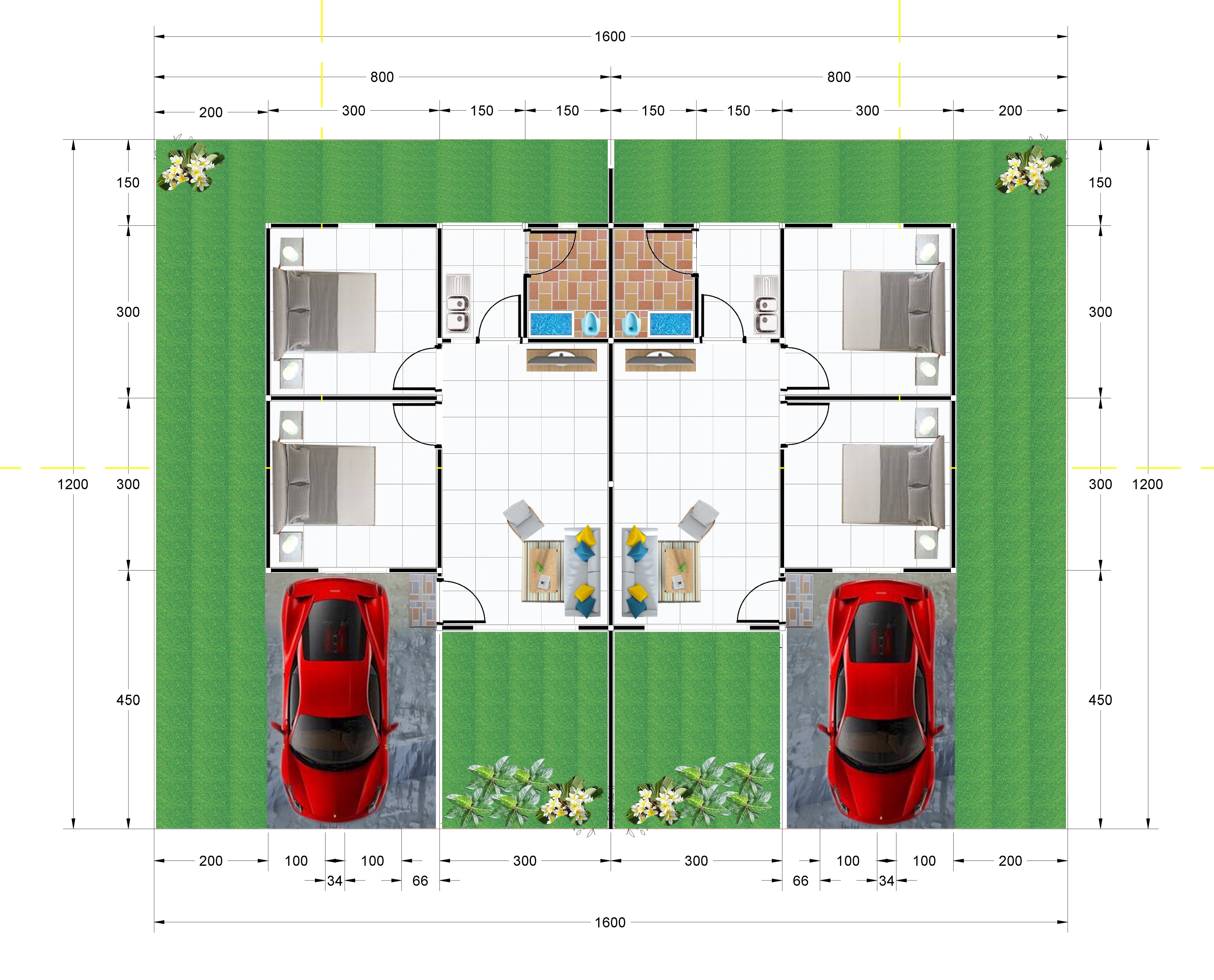 foto denah rumah tipe 36 + perumahan KPR ROLLO GREEN DIAMOND RESIDENCE