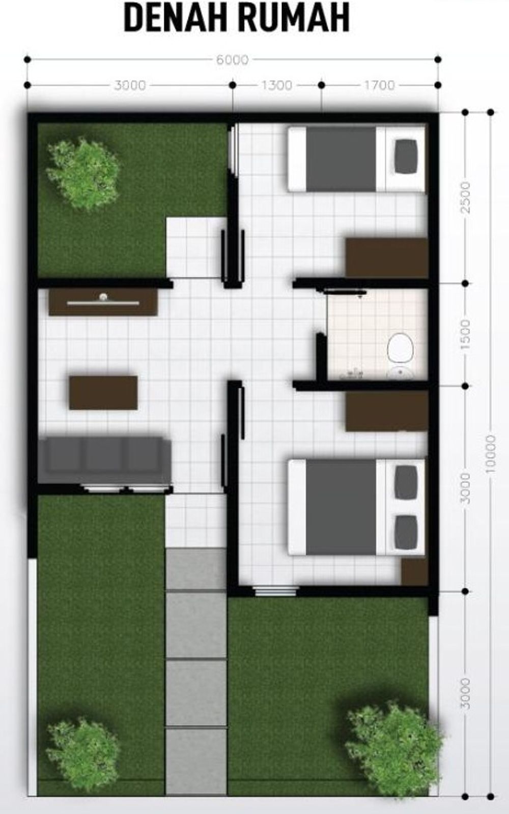 foto denah rumah tipe Subsidi 30/60 perumahan Villa Aster Residence