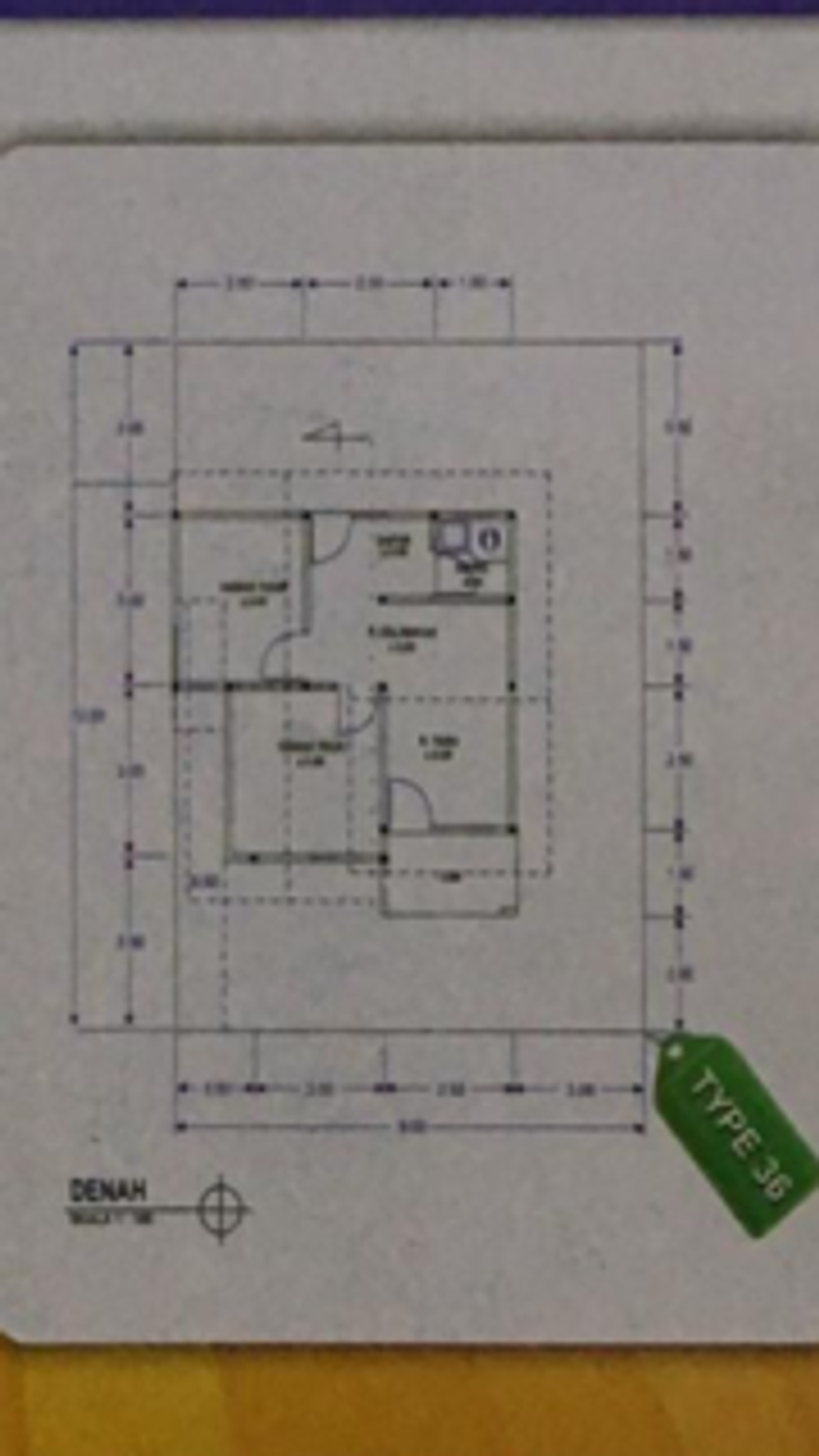 foto denah rumah tipe 36/108 perumahan Taman sakura residence