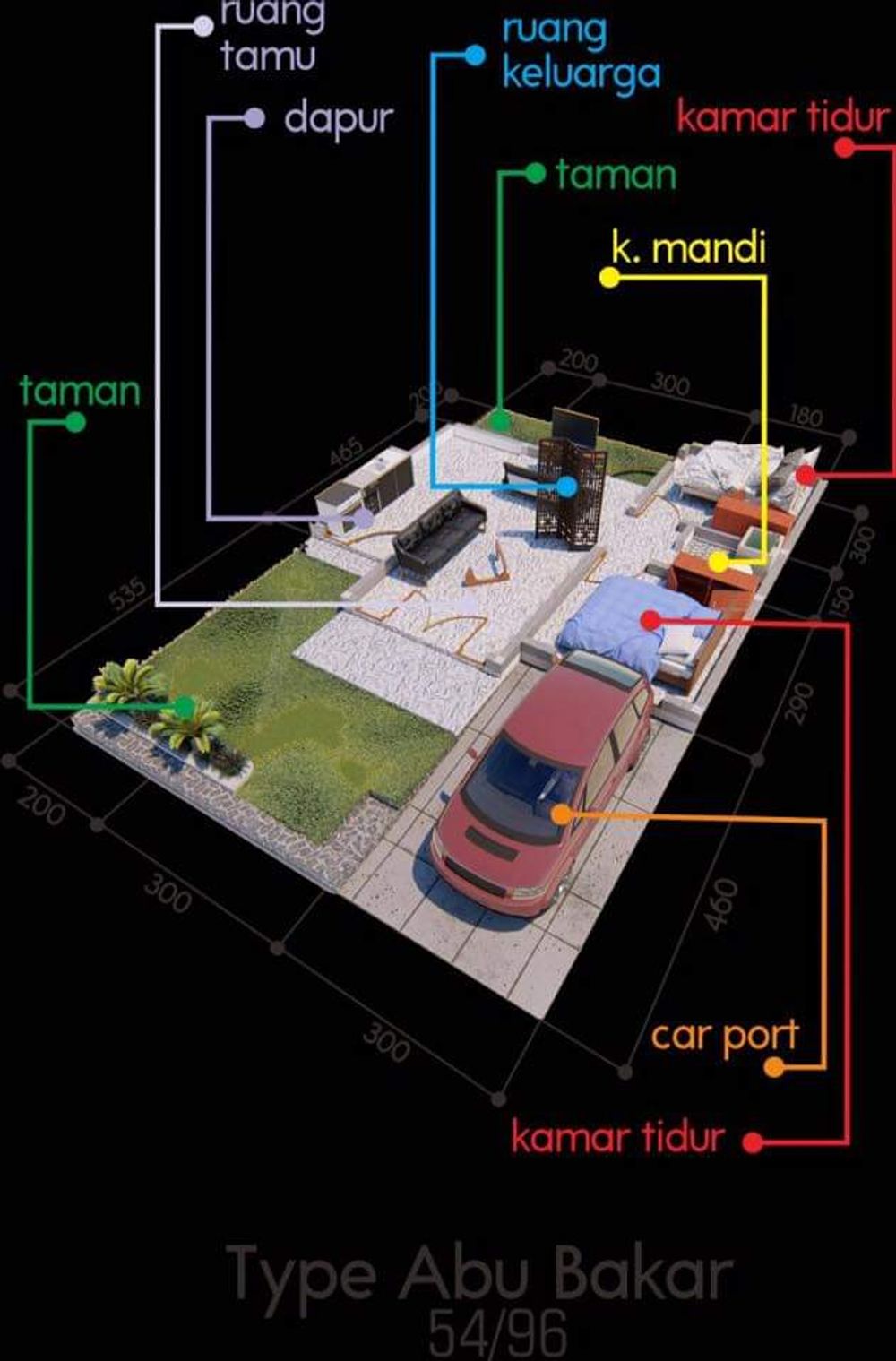 foto denah rumah tipe 54 perumahan SAMAWA LAND 